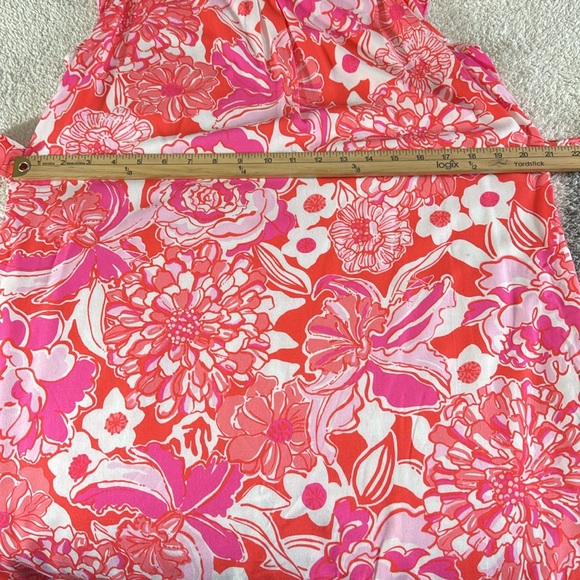 Lilly pulitzer Maya dress Womens Size XL Floral in tango Belted Rayon spring - Picture 7 of 11